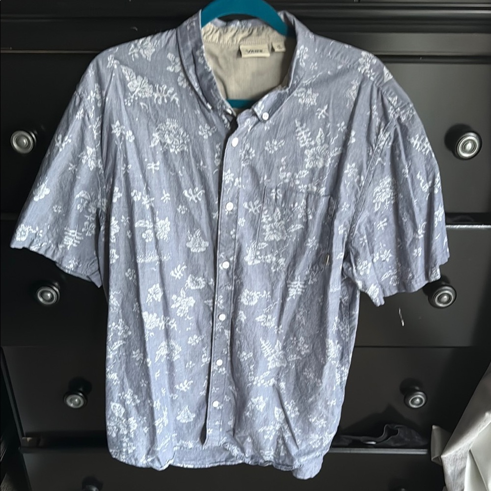 Vans Blue and White Casual Button Down Shirt